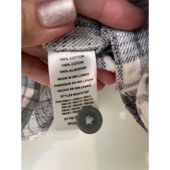 RVCA Grey/White Button Up Flannel - Picture 4 of 5
